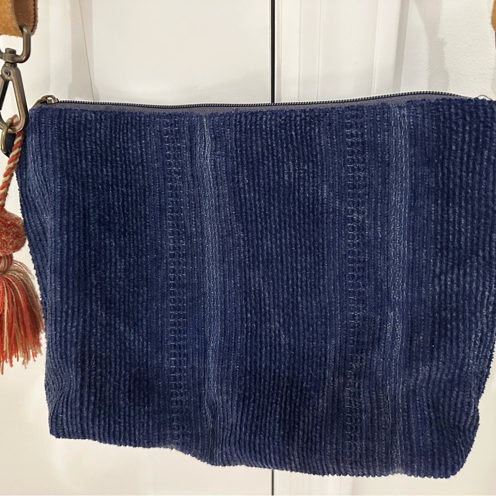 Vestopazzo Navy Blue Corduroy Crossbody Bag